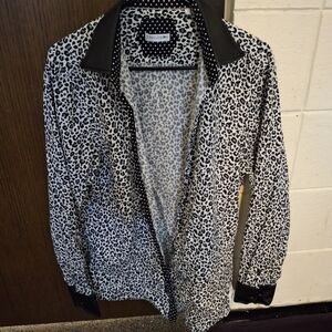 Men's Black and White Leopard Print Shirt